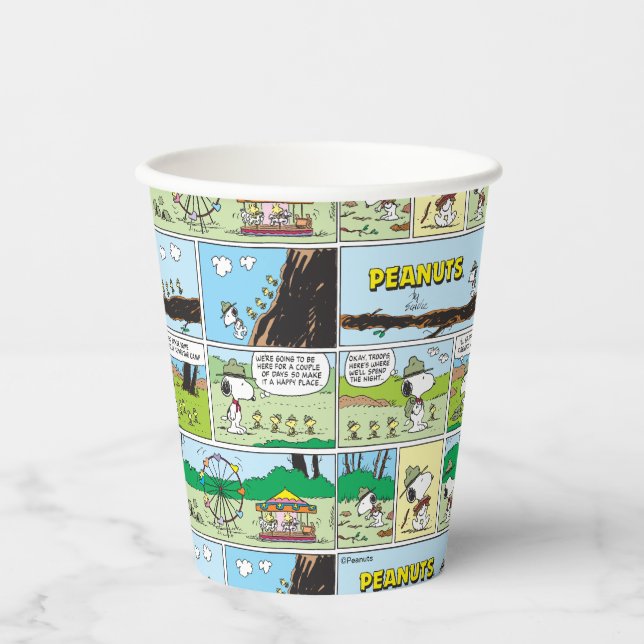 Snoopy & Friends | Go-Camping Pappbecher (Vorderseite)