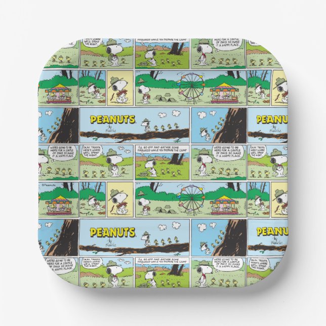 Snoopy & Friends | Go-Camping Pappteller (Vorderseite)