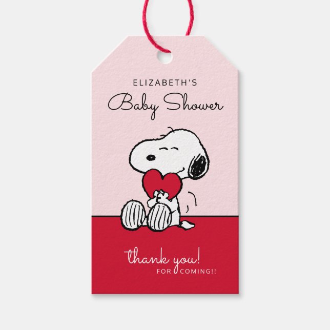 Snoopy | Geschenkanhänger für Baby-Party "Kleiner  (Vorderseite)