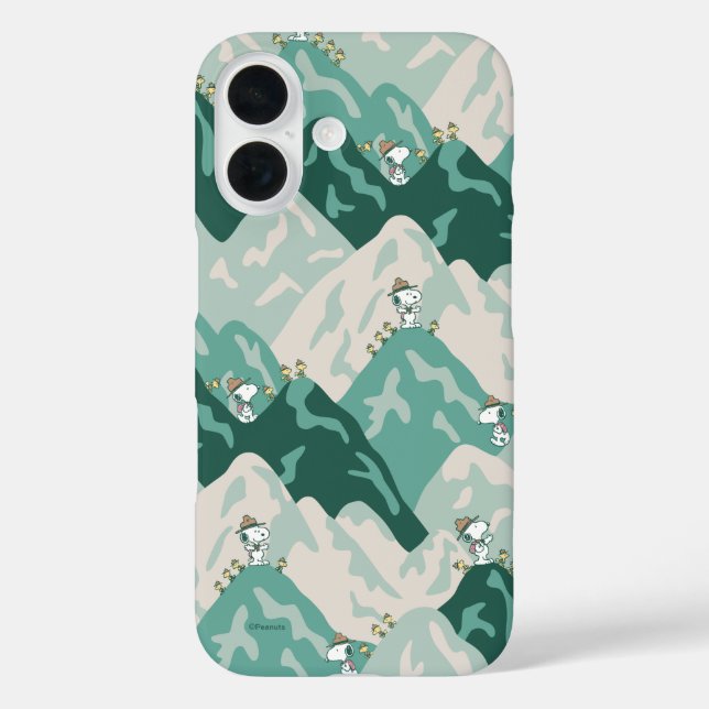 Snoopy Großes Outdoor Muster iPhone 16 Hülle (Rückseite)