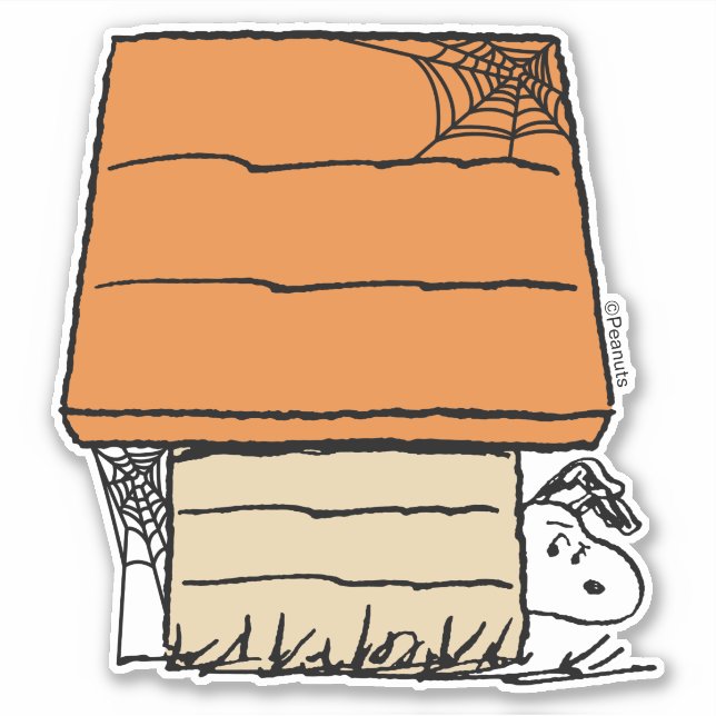 Snoopy Halloween Spider Web Doghouse Aufkleber (Vorderseite)