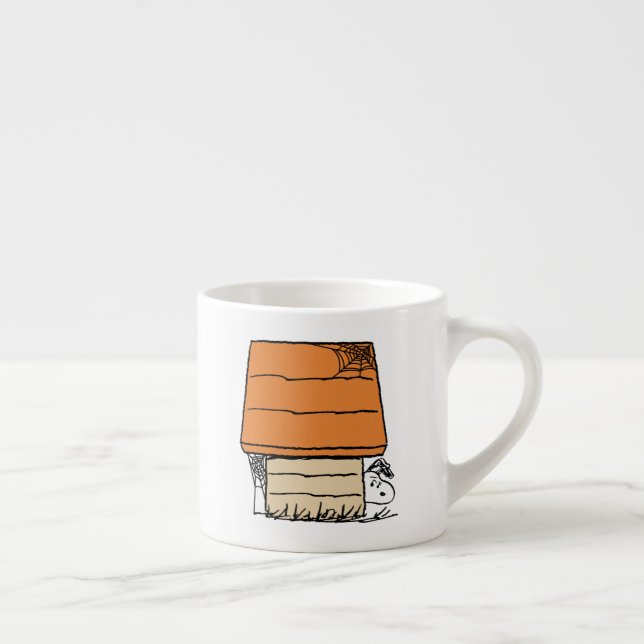 Snoopy Halloween Spider Web Doghouse Espressotasse (Rechts)