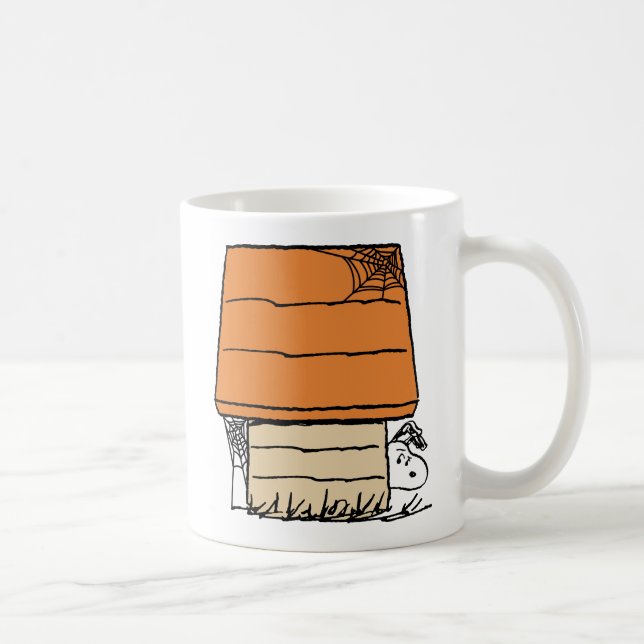 Snoopy Halloween Spider Web Doghouse Kaffeetasse (Rechts)