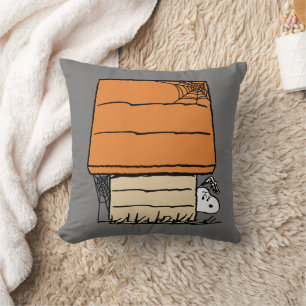 Snoopy Halloween Spider Web Doghouse Kissen