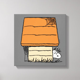 Snoopy Halloween Spider Web Doghouse Leinwanddruck