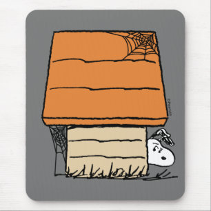 Snoopy Halloween Spider Web Doghouse Mousepad