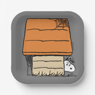 Snoopy Halloween Spider Web Doghouse Pappteller