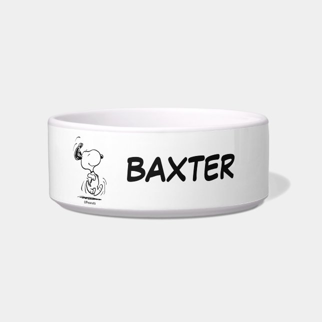 Snoopy Happy Dance | Name des Begleiters hinzufüge Napf (Vorderseite)