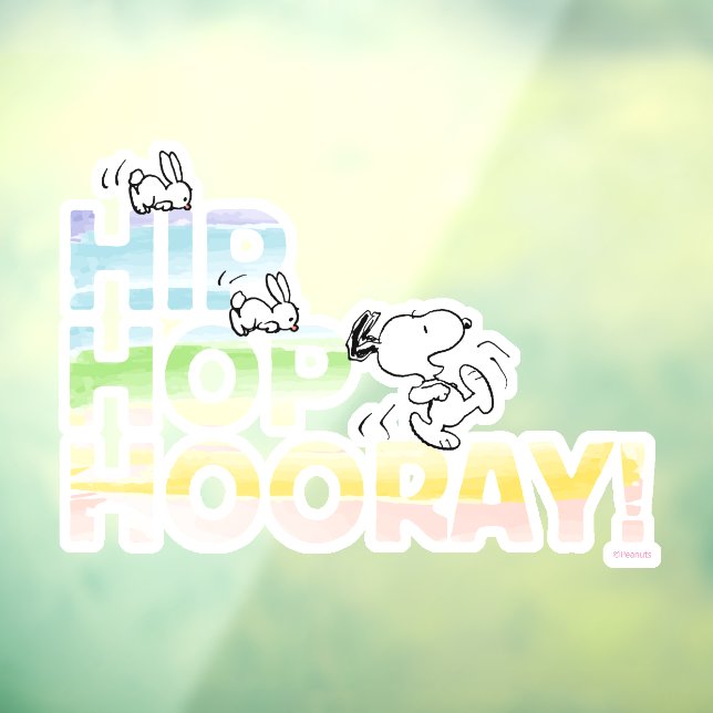 Snoopy Hip Hop Hooray Ostern Fensteraufkleber (Blatt 3)