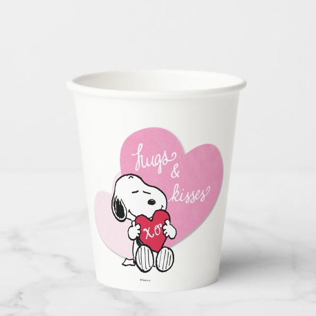 Snoopy Hugs & Kisses Pappbecher (Vorderseite)