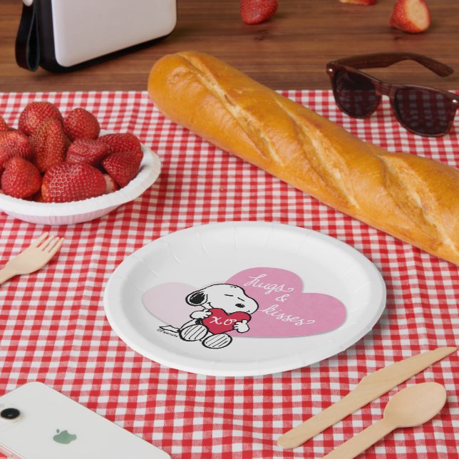 Snoopy Hugs & Kisses Pappteller (Picknick)