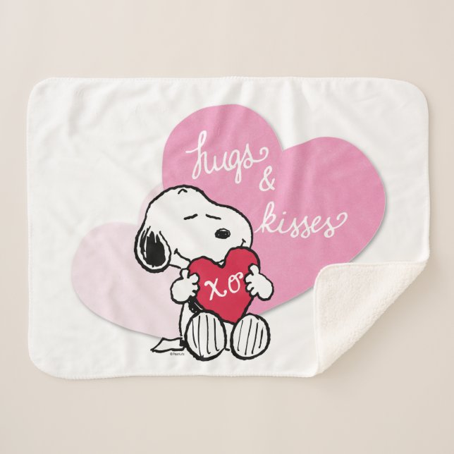 Snoopy Hugs & Kisses Sherpadecke (Vorderseite (Horizontal))