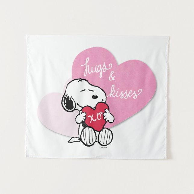 Snoopy Hugs & Kisses Wandteppich (Vorderseite (Horizontal))