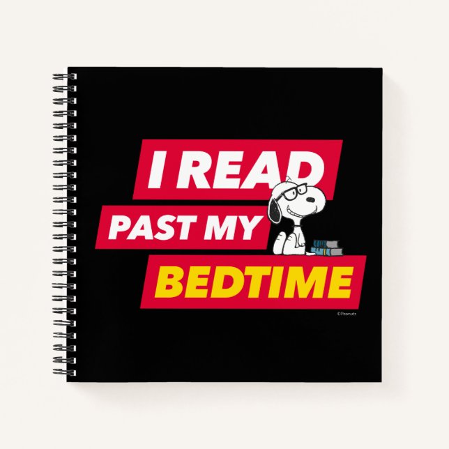 Snoopy "I Read Past My Bedtime" Notizbuch (Vorderseite)