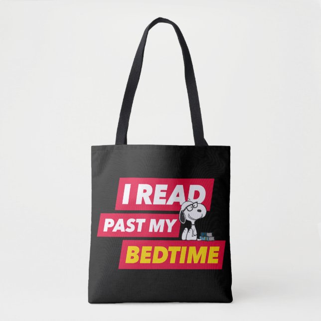 Snoopy "I Read Past My Bedtime" Tasche (Vorderseite)