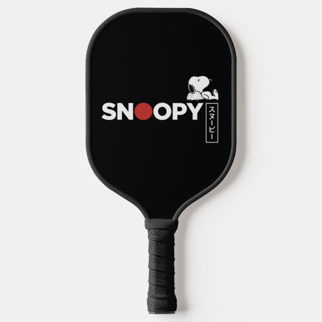 Snoopy Japanisch Typografie Grafik Pickleball Schläger (Vorderseite)