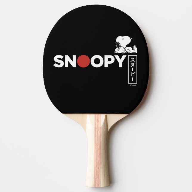 Snoopy Japanisch Typografie Grafik Tischtennis Schläger (Vorderseite)