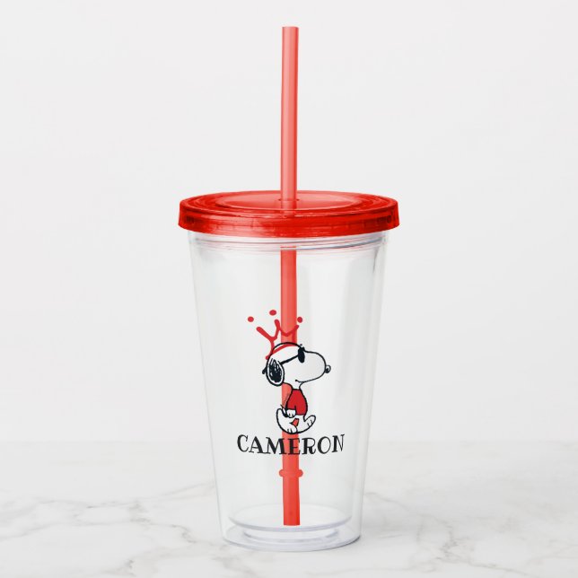 Snoopy - Joe Cool Crown Acryltrinkbecher (Vorderseite)