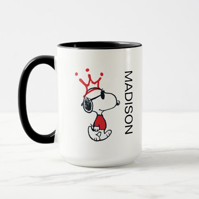 Snoopy - Joe Cool Crown | Name hinzufügen Tasse (Links)
