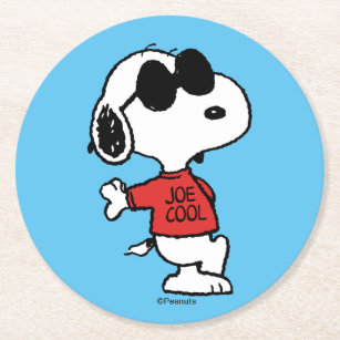 Snoopy "Joe Cool" Stehend Runder Pappuntersetzer