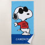 Snoopy "Joe Cool" Stehend Strandtuch<br><div class="desc">Karo aus Snoopys Alter-Ego Joe Cool stehend und schwingend.</div>
