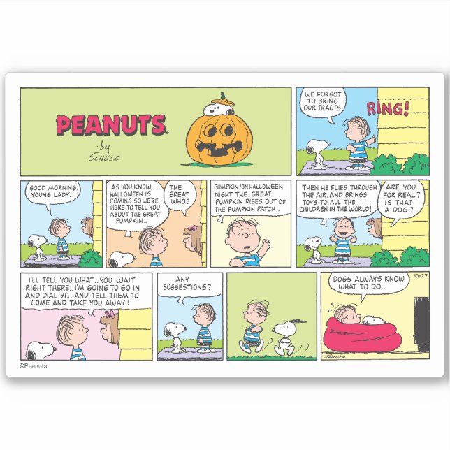 Snoopy & Linus | Die große Pumpkin-News Aufkleber (Vorderseite)