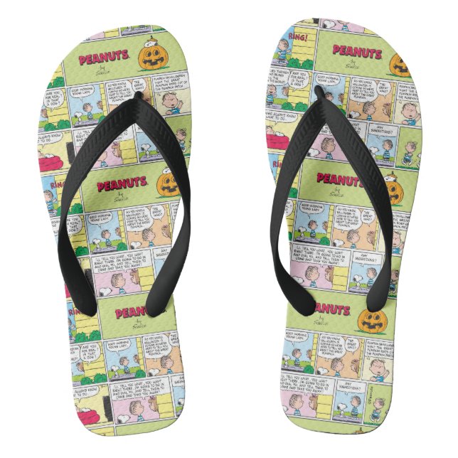 Snoopy & Linus | Die große Pumpkin-News Flip Flops (Fußbett)