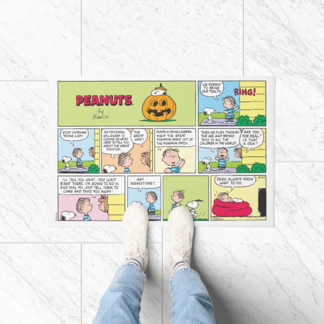Snoopy & Linus | Die große Pumpkin-News Fußmatte (Indoor)