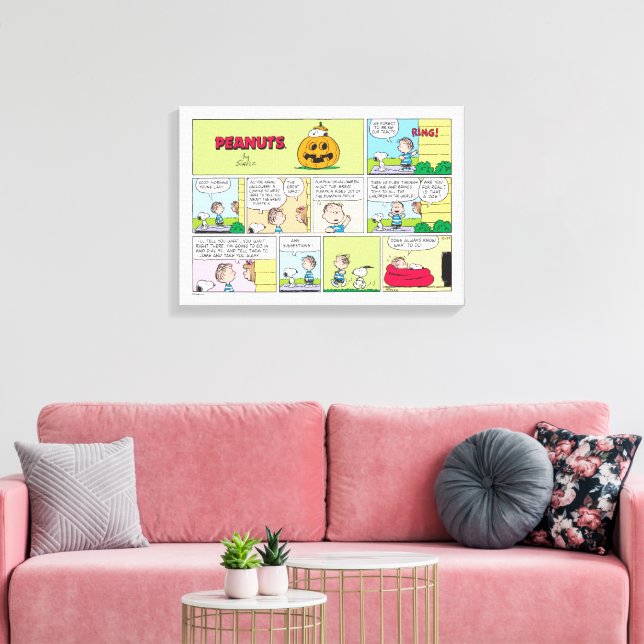Snoopy & Linus | Die große Pumpkin-News Leinwanddruck (Insitu (Wohnzimmer))