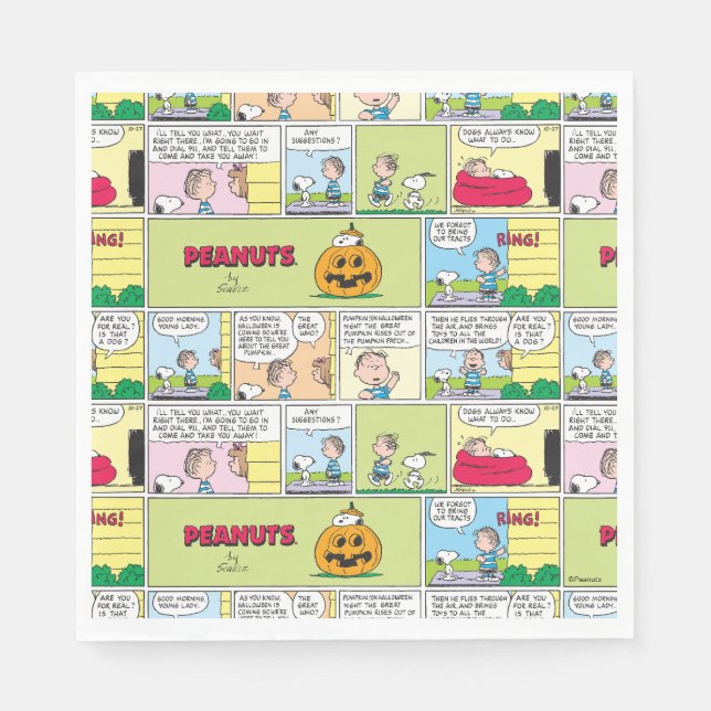 Snoopy & Linus | Die große Pumpkin-News Serviette (Vorderseite)