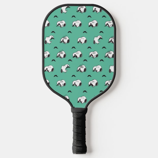 Snoopy Mustaches & Aquamarines Muster Pickleball Schläger (Vorderseite)