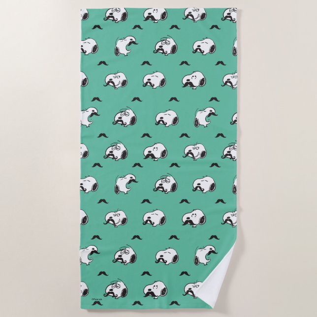 Snoopy Mustaches & Aquamarines Muster Strandtuch (Vorderseite)