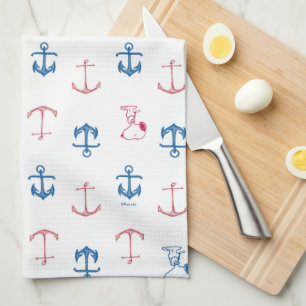 Snoopy Nautical Anchor Pattern Geschirrtuch