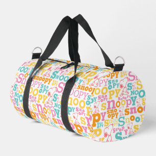 Snoopy Pastel Textmuster Duffle Bag