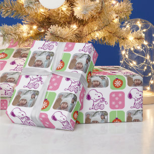 Snoopy Pastel Weihnachten   Foto Geschenkpapier