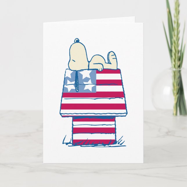 Snoopy Patriotic | Vielen Dank Feiertagskarte (Vorderseite)