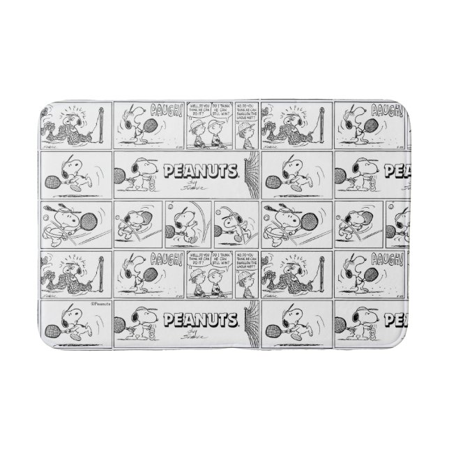 Snoopy Plays Tennis Badematte (Vorderseite)