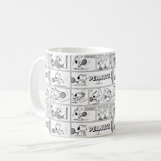Snoopy Plays Tennis Kaffeetasse (Vorderseite Links)