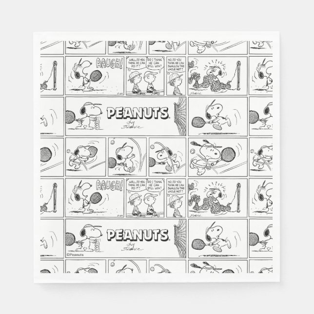 Snoopy Plays Tennis Serviette (Vorderseite)