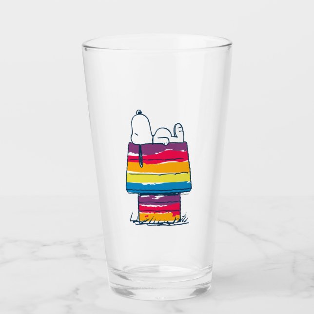 Snoopy | Rainbow Dog House Glas (Vorderseite)