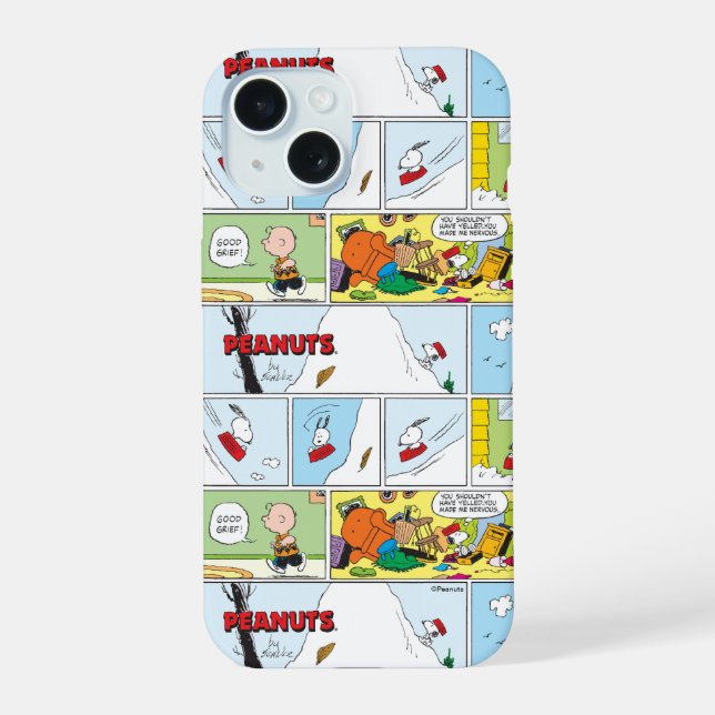 Snoopy-Schlitten-Futter-Schüssel iPhone 15 Hülle (Rückseite)