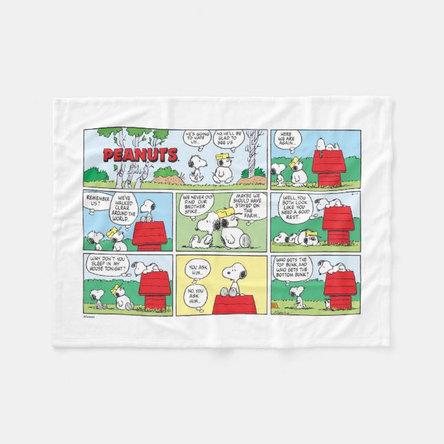 Snoopy & Seine Brüder Andy & Olaf Fleecedecke (Vorderseite (Horizontal))