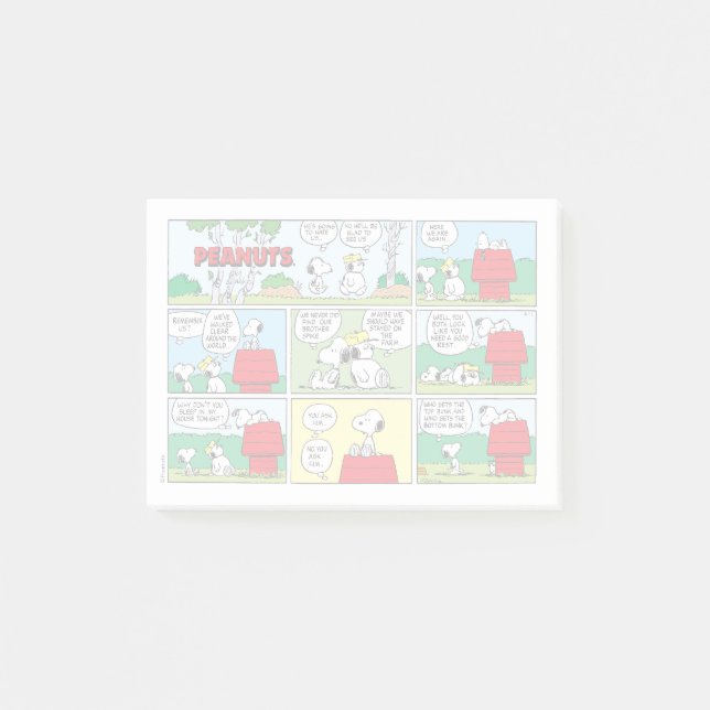 Snoopy & Seine Brüder Andy & Olaf Post-it Klebezettel (Vorderseite)