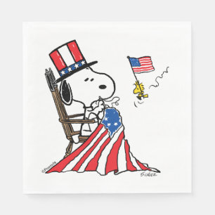 Snoopy Sewing 4. Juli Flagge Serviette