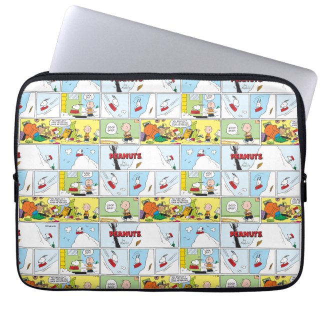 Snoopy Sled Riding Food Disc Laptopschutzhülle (Vorderseite)