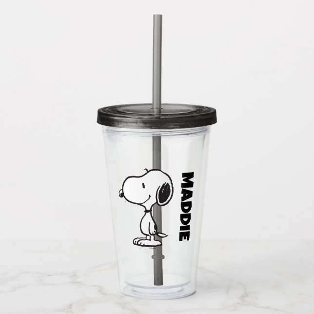 Snoopy Smile Giggle Laugh Acryltrinkbecher (Vorderseite)