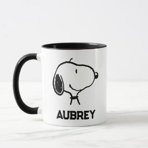 Snoopy Smile Giggle Laugh Name hinzufügen Tasse