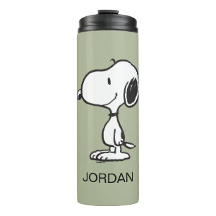 Snoopy Smile Giggle Laugh Name hinzufügen Thermosbecher
