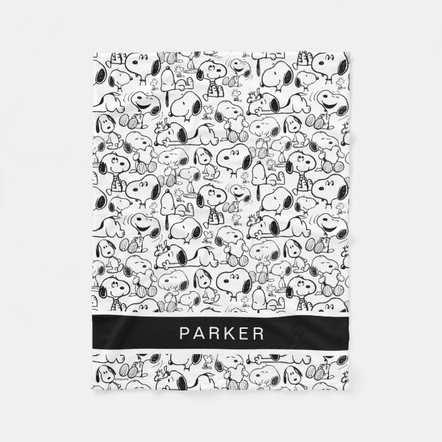 Snoopy Smile Giggle Laugh Pattern Fleecedecke (Vorderseite)