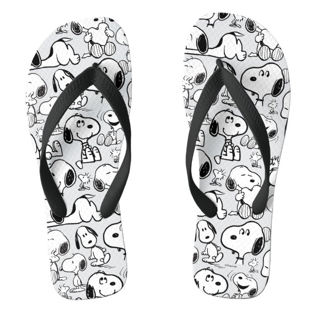 Snoopy Smile Giggle Laugh Pattern Flip Flops (Fußbett)